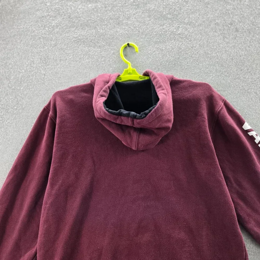 Vans Men Hoodie M Red‎ Activewear Logo Drawstring Long Sleeve Full Zip